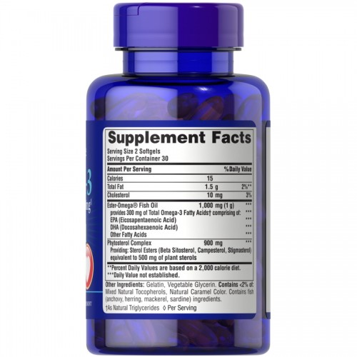 Puritan's Pride Puritan's Pride Omega 3 Fish Oil 1000 mg plus Cholesterol Support, 60 капсул CN10587 Puritan's Pride Puritan's Pride Omega 3 Fish Oil 1000 mg plus Cholesterol Support, 60 капсул CN10587