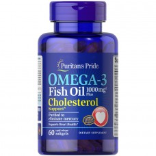 Puritan's Pride Omega 3 Fish Oil 1000 mg plus Cholesterol Support, 60 капсул Puritan's Pride Omega 3 Fish Oil 1000 mg plus Cholesterol Support, 60 капсул