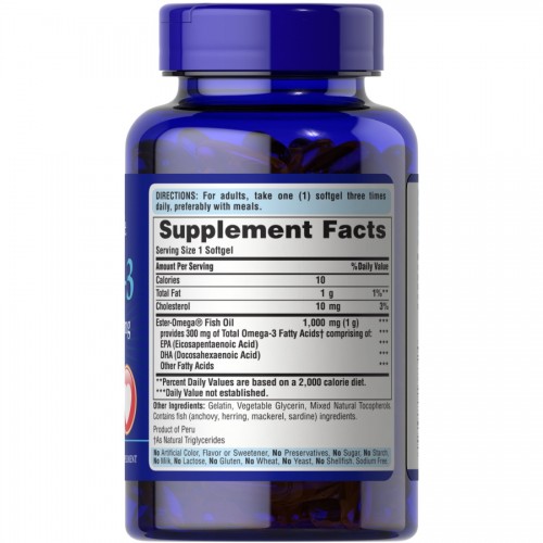 Puritan's Pride Omega 3 Fish Oil 1000 mg, 100 капсул CN2373 Puritan's Pride Puritan's Pride Omega 3 Fish Oil 1000 mg, 100 капсул CN2373 Puritan's Pride