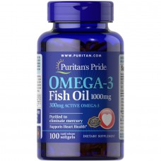 Puritan's Pride Omega 3 Fish Oil 1000 mg, 100 капсул Puritan's Pride Omega 3 Fish Oil 1000 mg, 100 капсул