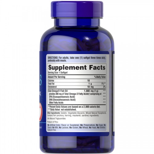 Puritan's Pride Omega 3 Fish Oil 1000 mg, 250 капсул CN2445 Puritan's Pride Puritan's Pride Omega 3 Fish Oil 1000 mg, 250 капсул CN2445 Puritan's Pride