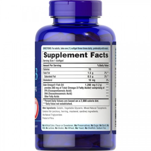 Puritan's Pride Omega 3 Fish Oil 1200 mg, 100 капсул CN6658 Puritan's Pride Puritan's Pride Omega 3 Fish Oil 1200 mg, 100 капсул CN6658 Puritan's Pride
