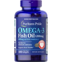 Puritan's Pride Omega 3 Fish Oil 1200 mg, 100 капсул Puritan's Pride Omega 3 Fish Oil 1200 mg, 100 капсул
