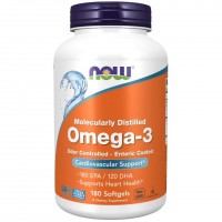 NOW Molecularly Distilled Omega-3, 180 капсул NOW Molecularly Distilled Omega-3, 180 капсул