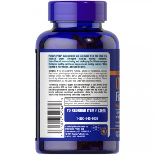 Puritan's Pride One Per Day Omega 3 Fish Oil 950 mg, 90 капсул CN10620 Puritan's Pride Puritan's Pride One Per Day Omega 3 Fish Oil 950 mg, 90 капсул CN10620 Puritan's Pride