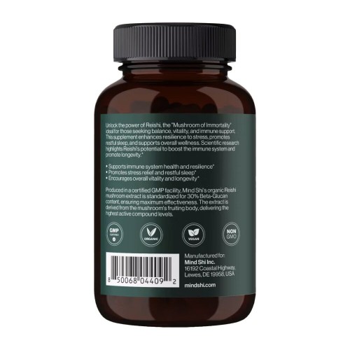 Mind Shi Mind Shi Reishi Mushroom 1000 mg, 60 вегакапсул CN20379-1 Mind Shi Mind Shi Reishi Mushroom 1000 mg, 60 вегакапсул CN20379-1