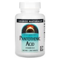Source Naturals Pantothenic Acid 100 mg, 250 таблеток Source Naturals Pantothenic Acid 100 mg, 250 таблеток