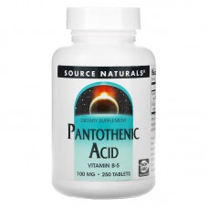 Source Naturals Pantothenic Acid 100 mg, 250 таблеток Source Naturals Pantothenic Acid 100 mg, 250 таблеток