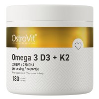 OstroVit Omega 3 D3+K2, 180 капсул OstroVit Omega 3 D3+K2, 180 капсул