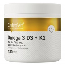 OstroVit Omega 3 D3+K2, 180 капсул