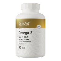 OstroVit Omega 3 D3+K2, 90 капсул OstroVit Omega 3 D3+K2, 90 капсул
