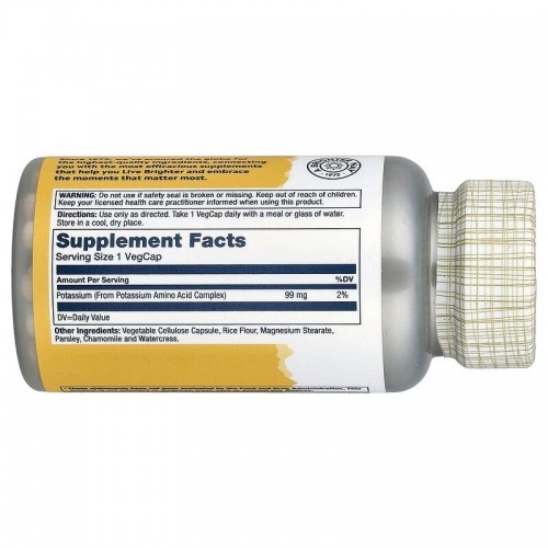 Solaray Potassium 99 mg, 100 вегакапсул CN20319-1 Solaray Solaray Potassium 99 mg, 100 вегакапсул CN20319-1 Solaray