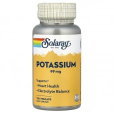 Solaray Potassium 99 mg, 100 вегакапсул