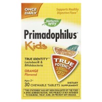 Nature's Way Primadophilus Kids 3 Billion CFU, 30 жевательных таблеток - Апельсин