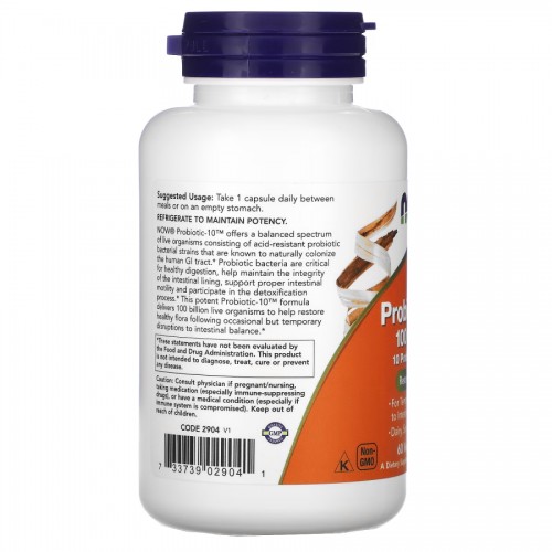 NOW Probiotic-10 100 billion, 60 вегакапсул CN9648 NOW NOW Probiotic-10 100 billion, 60 вегакапсул CN9648 NOW