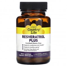 Country Life Resveratrol Plus, 60 вегакапсул Country Life Resveratrol Plus, 60 вегакапсул