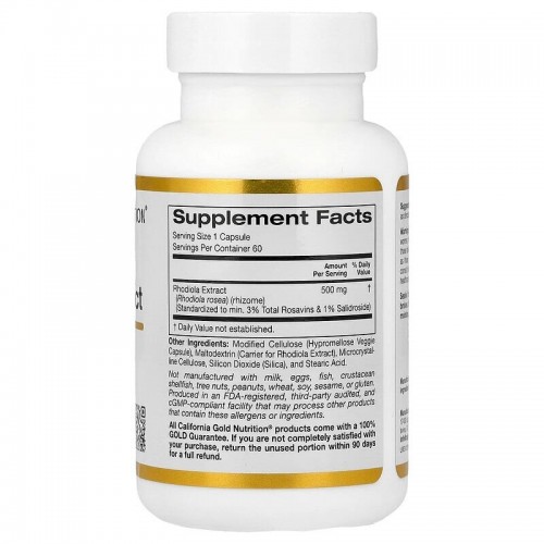 California Gold Nutrition California Gold Nutrition Rhodiola 500 mg, 60 капсул CN20415-1 California Gold Nutrition California Gold Nutrition Rhodiola 500 mg, 60 капсул CN20415-1