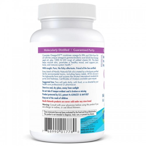 Nordic Naturals Complete Omega-D3, 60 капсул CN6915 Nordic Naturals Nordic Naturals Complete Omega-D3, 60 капсул CN6915 Nordic Naturals