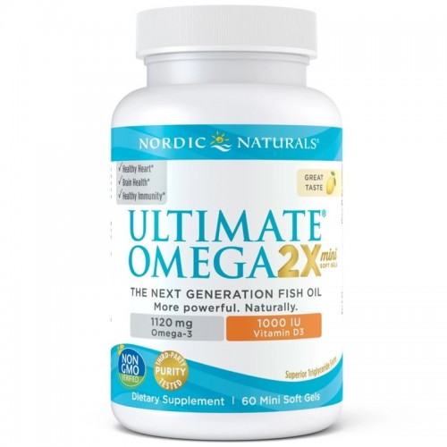 Nordic Naturals Nordic Naturals Ultimate Omega 2X with Vitamin D3, 60 мини капсул CN6958 