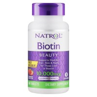 Natrol Biotin 10000 mcg, 60 таблеток Natrol Biotin 10000 mcg, 60 таблеток