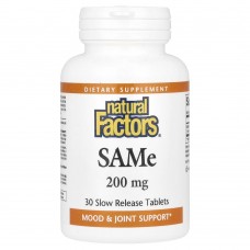Natural Factors SAMe 200 mg, 30 таблеток Natural Factors SAMe 200 mg, 30 таблеток