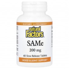 Natural Factors SAMe 200 mg, 60 таблеток Natural Factors SAMe 200 mg, 60 таблеток