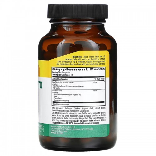 Country Life Saw Palmetto and Pygeum Extract, 90 вегакапсул CN13291 Country Life Country Life Saw Palmetto and Pygeum Extract, 90 вегакапсул CN13291 Country Life
