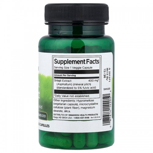 Swanson Shilajit Extract 400 mg Standardized, 60 вегакапсул CN20226-1 Swanson Swanson Shilajit Extract 400 mg Standardized, 60 вегакапсул CN20226-1 Swanson