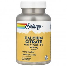 Solaray Calcium Citrate with Vitamin D3, 90 капсул Solaray Calcium Citrate with Vitamin D3, 90 капсул