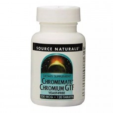 Source Naturals Chromemate Chromium GTF 200 mcg Yeast-Free, 120 таблеток Source Naturals Chromemate Chromium GTF 200 mcg Yeast-Free, 120 таблеток