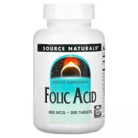 Source Naturals Folic Acid 800 mcg, 200 таблеток Source Naturals Folic Acid 800 mcg, 200 таблеток