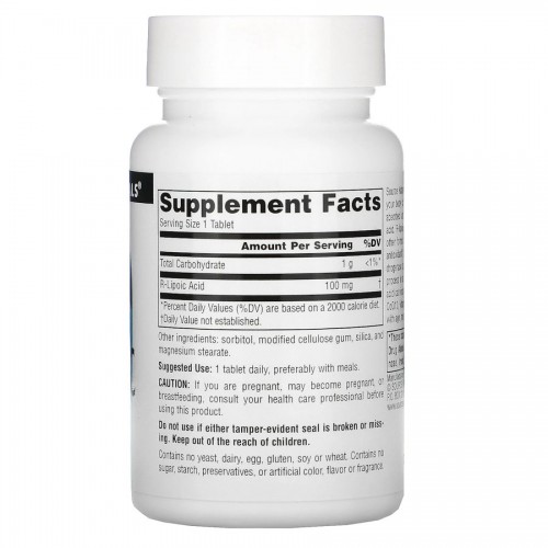 Source Naturals R-Lipoic Acid 100 mg, 60 таблеток CN13606 Source Naturals R-Lipoic Acid 100 mg, 60 таблеток CN13606