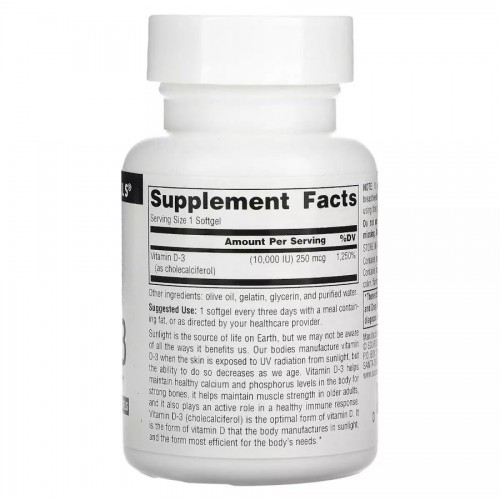 Source Naturals Vitamin D3 10000 IU, 60 капсул CN13621 Source Naturals Source Naturals Vitamin D3 10000 IU, 60 капсул CN13621 Source Naturals