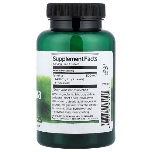 Swanson Swanson Spirulina 500 mg, 180 таблеток CN20403-1 Swanson Swanson Spirulina 500 mg, 180 таблеток CN20403-1