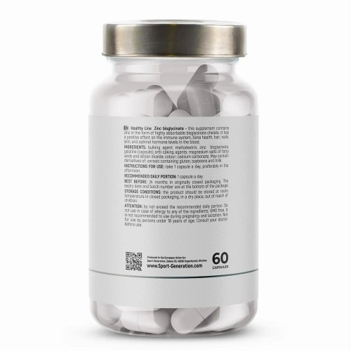 Sport Generation Healthy Line Zinc Bisglycinate, 60 капсул CN17080 Sport Generation Healthy Line Zinc Bisglycinate, 60 капсул CN17080