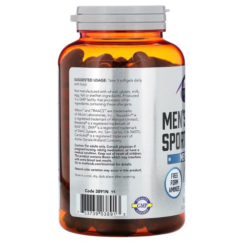NOW Sports Mens Active Sports Multi, 180 капсул CN4501 NOW NOW Sports Mens Active Sports Multi, 180 капсул CN4501 NOW
