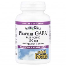 Natural Factors Stress-Relax Pharma GABA 100 mg, 60 вегакапсул Natural Factors Stress-Relax Pharma GABA 100 mg, 60 вегакапсул