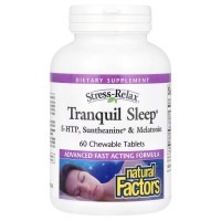 Natural Factors Stress-Relax Tranquil Sleep, 60 жувальних таблеток Natural Factors Stress-Relax Tranquil Sleep, 60 жувальних таблеток
