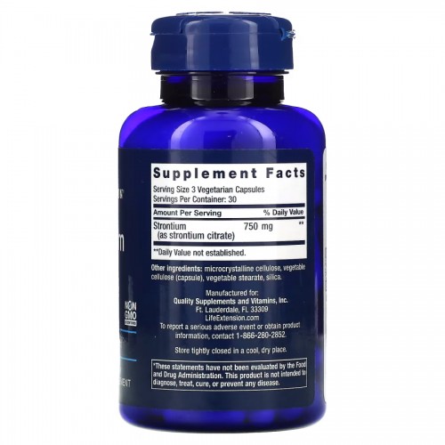 Life Extension Strontium 750 mg, 90 вегакапсул CN10837 Life Extension Life Extension Strontium 750 mg, 90 вегакапсул CN10837 Life Extension