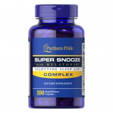 Puritan's Pride Super Snooze with Melatonin, 100 капсул Puritan's Pride Super Snooze with Melatonin, 100 капсул
