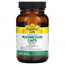 Country Life Target-Mins Magnesium Caps 300 mg with Silica, 60 вегакапсул