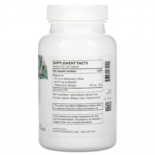 Thorne Magnesium Citramate, 90 капсул CN13846 Thorne Thorne Magnesium Citramate, 90 капсул CN13846 Thorne