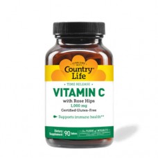 Country Life Vitamin C with Rose Hips 1000 mg Time Release, 90 таблеток Country Life Vitamin C with Rose Hips 1000 mg Time Release, 90 таблеток