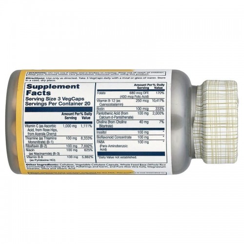 Solaray Mega Vitamin-B Stress Timed Release, 60 вегакапсул CN20298-1 Solaray Solaray Mega Vitamin-B Stress Timed Release, 60 вегакапсул CN20298-1 Solaray