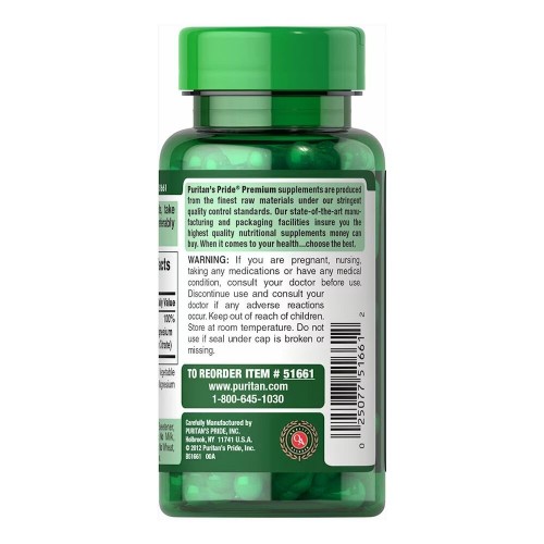 Puritan's Pride Triple Magnesium Complex 400 mg, 60 капсул CN15522 Puritan's Pride Puritan's Pride Triple Magnesium Complex 400 mg, 60 капсул CN15522 Puritan's Pride