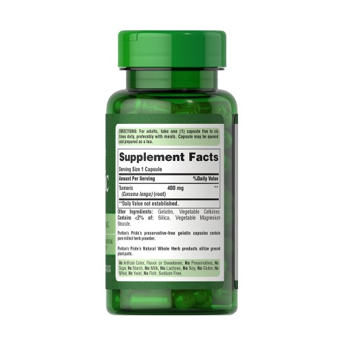 Puritan's Pride Turmeric 400 mg, 100 капсул CN13138 Puritan's Pride Puritan's Pride Turmeric 400 mg, 100 капсул CN13138 Puritan's Pride