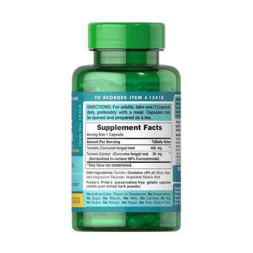 Puritan's Pride Turmeric Curcumin 500 mg, 90 капсул CN13141 Puritan's Pride Puritan's Pride Turmeric Curcumin 500 mg, 90 капсул CN13141 Puritan's Pride
