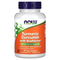 NOW Turmeric Curcumin with BioPerine, 90 вегакапсул NOW Turmeric Curcumin with BioPerine, 90 вегакапсул