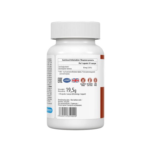 VPLab UltraVit Iron 18 mg, 60 вегакапсул CN11168 VPLab VPLab UltraVit Iron 18 mg, 60 вегакапсул CN11168 VPLab