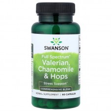 Swanson Valerian, Chamomile & Hops Full Spectrum, 60 капсул Swanson Valerian, Chamomile & Hops Full Spectrum, 60 капсул